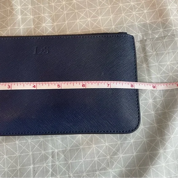 Lo & Sons Phone Wristlet Pouch in Navy Saffiano/Gold/Gray - Picture 7 of 8
